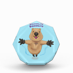 Bloque Para Fotos Diseño de personalizados de quokka saltando feliz
