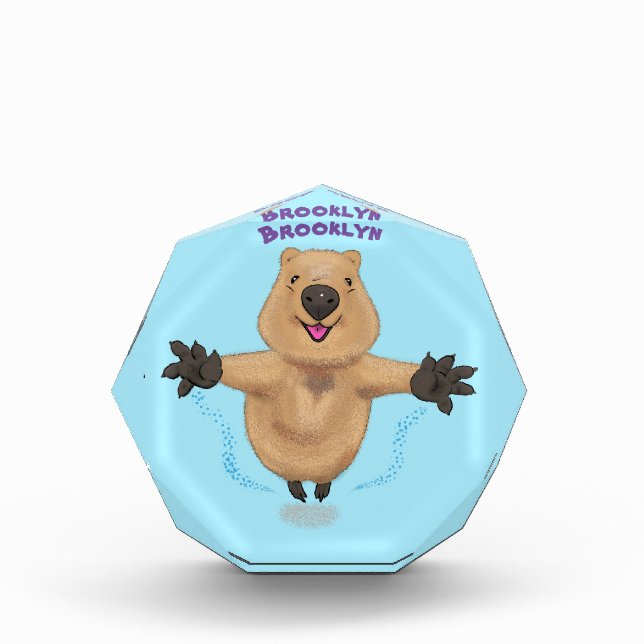 Bloque Para Fotos Diseño de personalizados de quokka saltando feliz (Anverso)