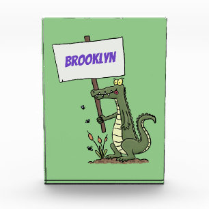 Bloque Para Fotos Divertido cocodrilo alineador con personalizado de