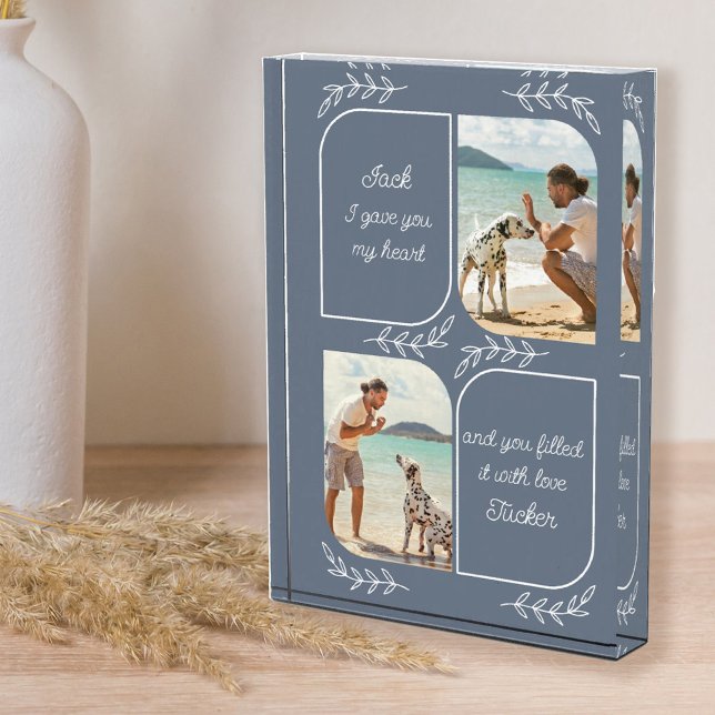 Bloque Para Fotos Dog Dad 2 Vertical Photo Loving Words Personalized (Subido por el creador)