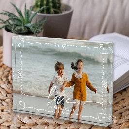 Bloque Para Fotos Doodle moderno Corazón de amor Abuela Keepsake