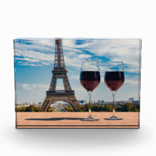 Bloque Para Fotos Dos copas de vino con Torre Eiffel