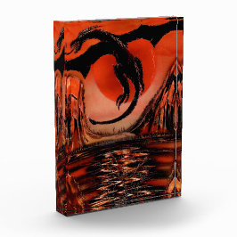 Bloque Para Fotos Dragón negro al vuelo