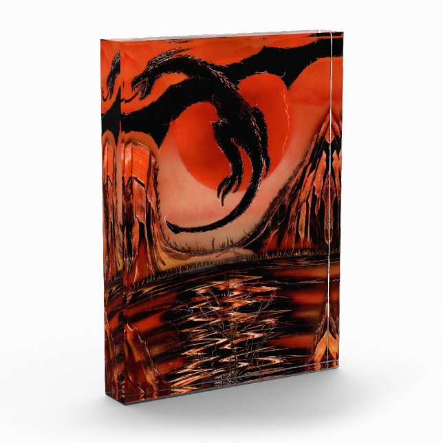 Bloque Para Fotos Dragón negro al vuelo (Izquierda)