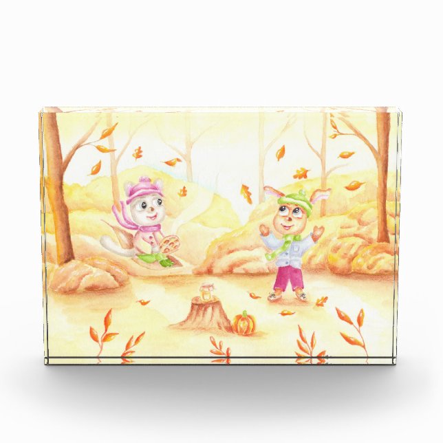 Bloque Para Fotos Dulce paseo otoñal por el bosque (Anverso)