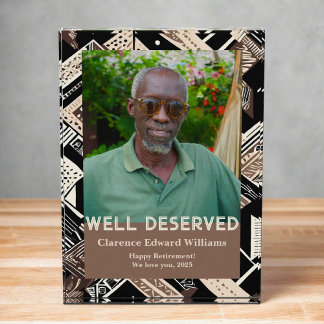Bloque Para Fotos Earthy Geometric Retirement Gift for Black Dad