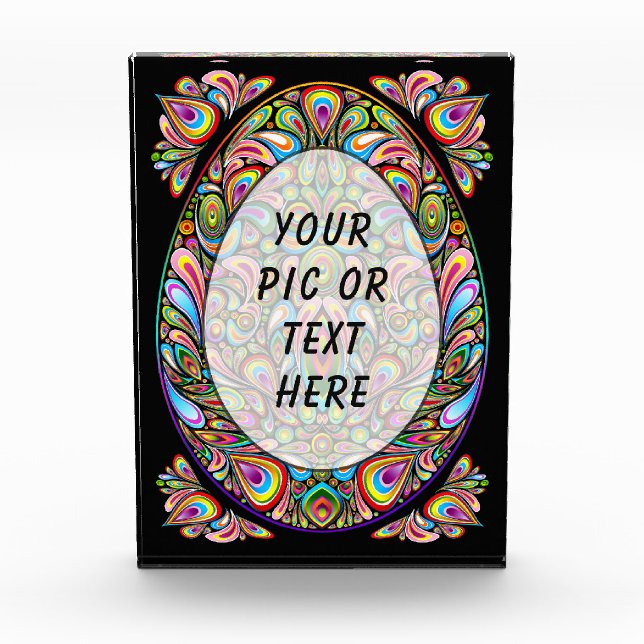 Bloque Para Fotos Easter Egg Psychedelic Design (Anverso)