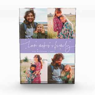 Bloque Para Fotos El Amor Hace una Familia Guión Moderno Violeta