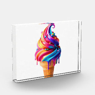 Bloque Para Fotos El clásico cono de helado vibrante de SlipperyJoe'