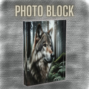Bloque Para Fotos El enigmático lobo del bosque