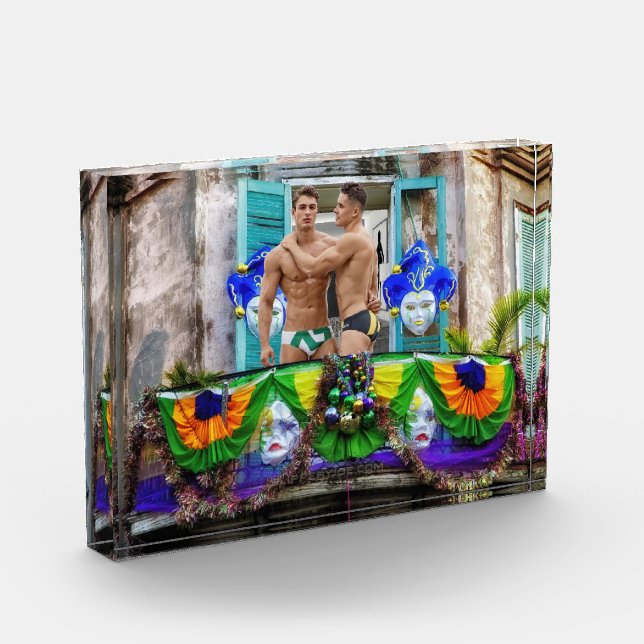 Bloque Para Fotos El Mardi Gras de SlipperyJoe enmascara abalorios d (Izquierda)