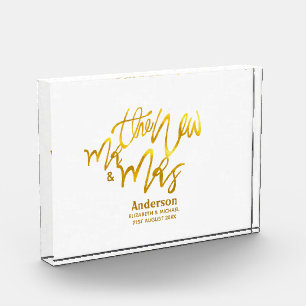 Bloque Para Fotos El nuevo Sr. y la Sra. (añada nombre, fecha, lugar