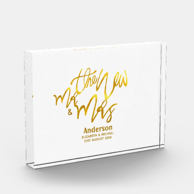 Bloque Para Fotos El nuevo Sr. y la Sra. (añada nombre, fecha, lugar (Izquierda)