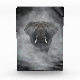 Bloque Para Fotos Elefante Africano en Niebla Serena Impasto
