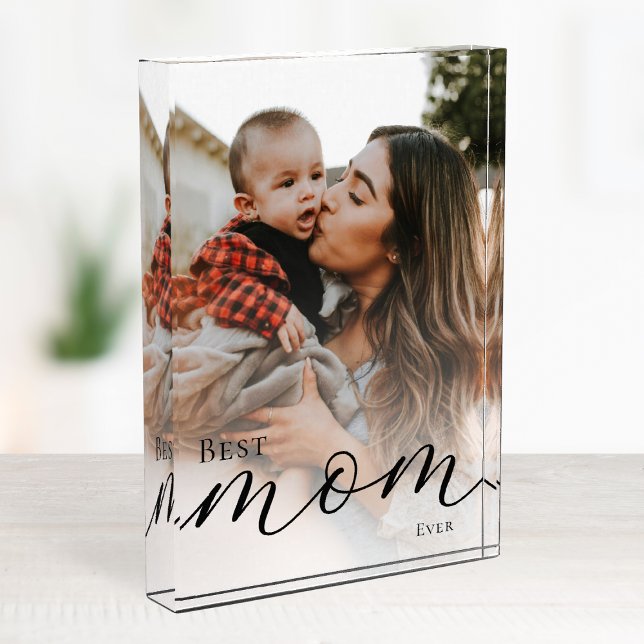 Bloque Para Fotos Elegant Black Script Simple Custom Best Mom Ever (Elegant Black Script Simple Custom Best Mom Ever Photo Block)