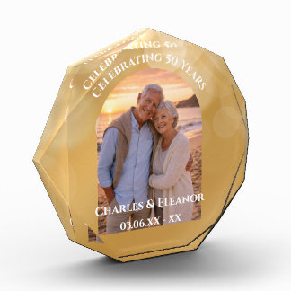 Bloque Para Fotos Elegant Golden 50th Anniversary Arch Photo Gift