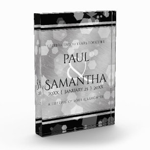 Bloque Para Fotos Elegante 10° Aniversario del Boda Tin