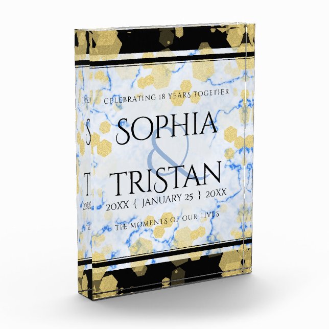 Bloque Para Fotos Elegante 18º Aniversario del Boda de Porcelana (Izquierda)