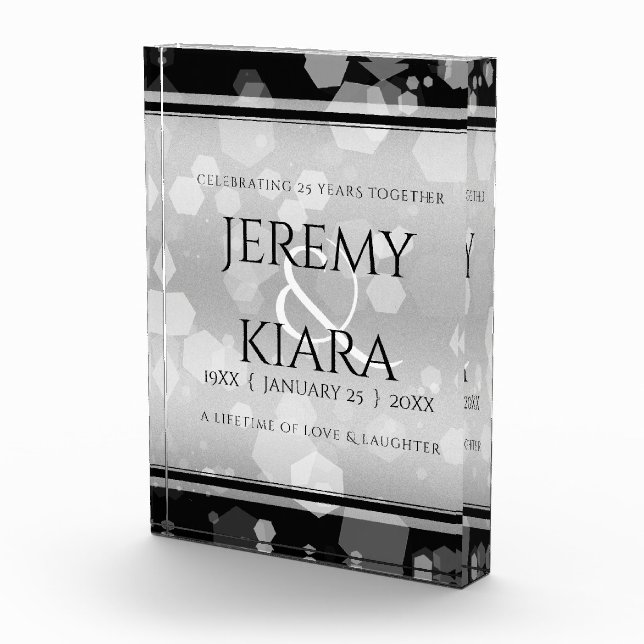 Bloque Para Fotos Elegante 25° aniversario Boda de Plata (Derecha)