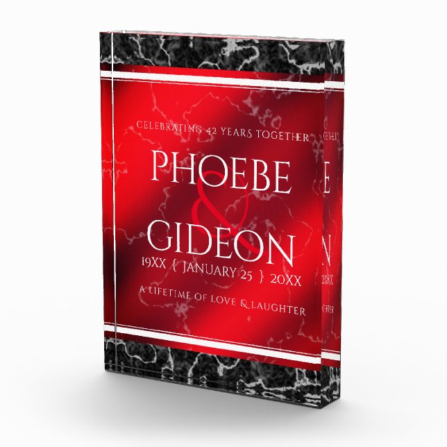 Bloque Para Fotos Elegante 42° Aniversario del Boda Jasper (Derecha)