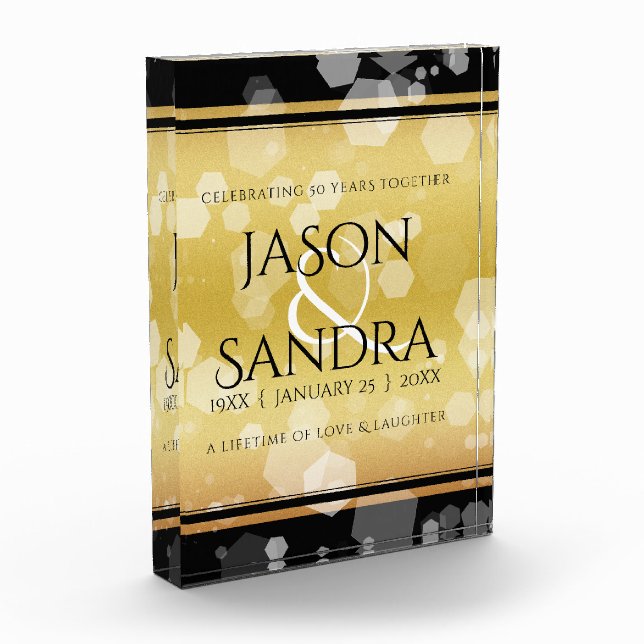 Bloque Para Fotos Elegante 50° Aniversario del Boda de Oro (Izquierda)