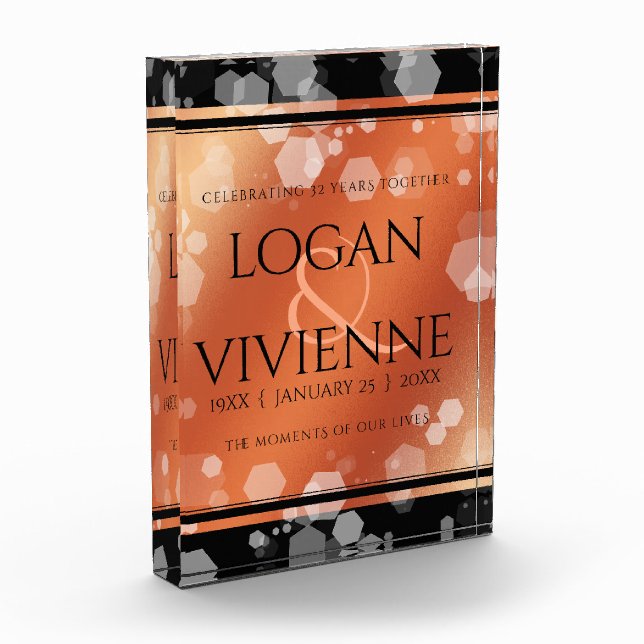 Bloque Para Fotos Elegante 8.º aniversario del Boda de bronce (Izquierda)