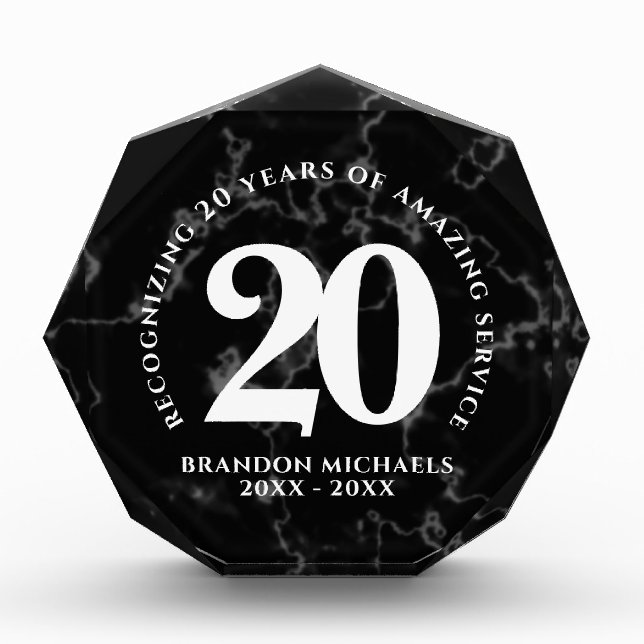 Bloque Para Fotos Elegante Aniversario del Trabajo del Mármol Negro  (Anverso)