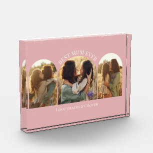 Bloque Para Fotos Elegante arco rosa multifoto mejor mamá