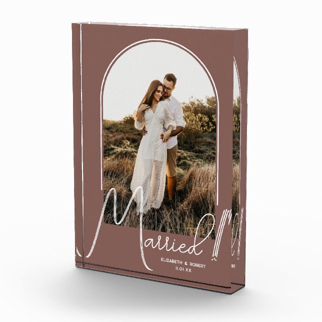 Bloque Para Fotos Elegante Boda de Arco Rosa Taupe (Derecha)