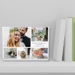 Bloque Para Fotos Elegante Boda de los recién casados<br><div class="desc">Moderno bloque de fotos de collage para conmemorar y celebrar a su boda. Personaliza con 5 fotos,  tus nombres y fecha de boda.</div>