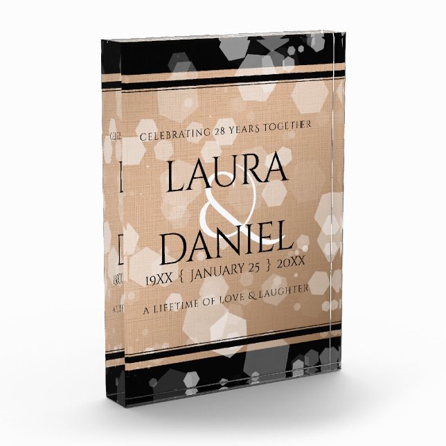 Bloque Para Fotos Elegante celebración del 28º Aniversario del Boda  (Izquierda)