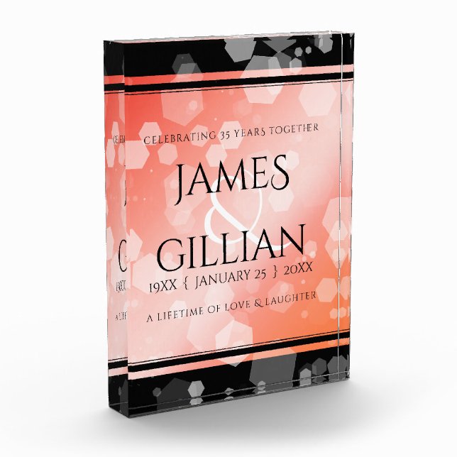 Bloque Para Fotos Elegante celebración del 35° aniversario del Boda  (Izquierda)