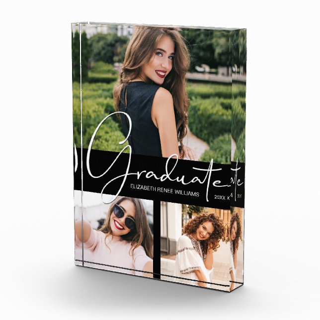 Bloque Para Fotos Elegante Collage de Graduación Keepsake (Derecha)