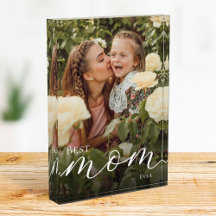 Elegante Escritura Blanca Personalizada Mejor Mamá