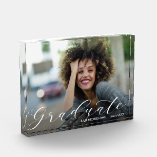 Bloque Para Fotos Elegante Graduación de Guión Blanco Moderno