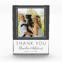 Elegante guión gris moderno Gracias Boda