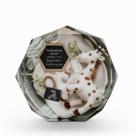 Bloque Para Fotos Elegante invitación de gestación de jirafa blanca