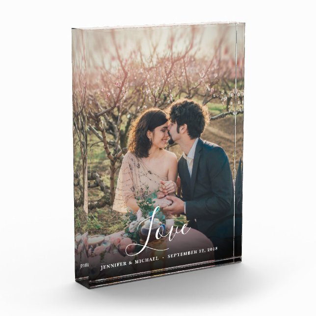 Bloque Para Fotos Elegante overlay boda de guión de amor personaliza (Izquierda)