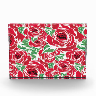 Bloque Para Fotos Elegante patrón de Rosa Vintage - Floral roja y ve