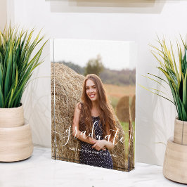 Bloque Para Fotos Elegante Personalizado de guión "Graduado"