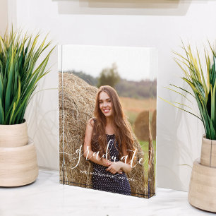 Bloque Para Fotos Elegante Personalizado de guión "Graduado"