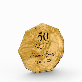 Bloque Para Fotos Elegante Personalizado Golden 50 Aniversario Keeps