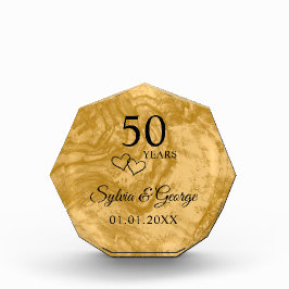 Bloque Para Fotos Elegante Personalizado Golden 50 Aniversario Keeps