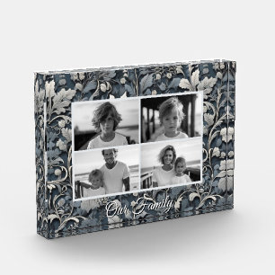 Bloque Para Fotos Elegante plantilla de fotografía floral gris blanc