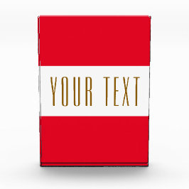 Bloque Para Fotos Elegante Rojo Brillante Tiras Blancas Tall Slender