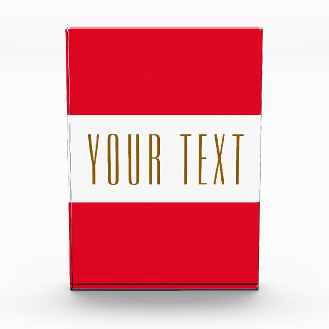 Bloque Para Fotos Elegante Rojo Brillante Tiras Blancas Tall Slender (Anverso)