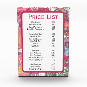 Bloque Para Fotos Elegante salón de belleza floral rosa Poster de me