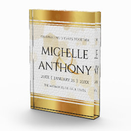 Bloque Para Fotos Elegante tercer aniversario Boda de cuero