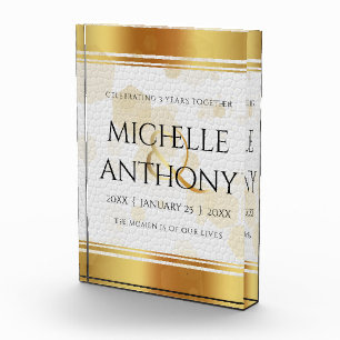 Bloque Para Fotos Elegante tercer aniversario Boda de cuero