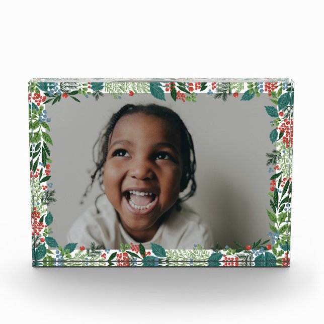 Bloque Para Fotos elegantes navidades botánicos de arándanos (Anverso)